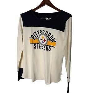 Touch by Alyssa Milano Steelers Top Womens XL Ivory Waffle Knit Long